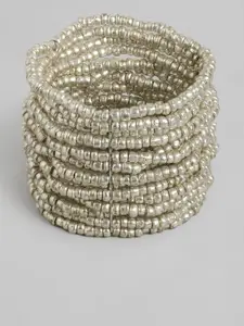 RICHEERA Women Silver-Toned Silver-Plated Elasticated Bracelet