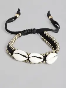 RICHEERA Women Black & Gold-Toned Charm Bracelet