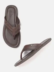 Louis Philippe Men Coffee Brown Solid Comfort Sandals