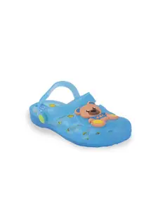 Yellow Bee Boys Blue & Brown Self-Design Clogs Sandals