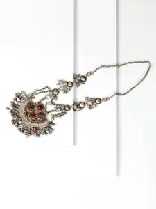 SANGEETA BOOCHRA Silver-Toned & Red Silver Handcrafted Necklace
