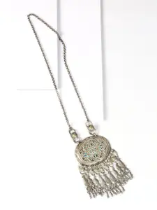 SANGEETA BOOCHRA Silver-Toned & Blue Silver Handcrafted Necklace