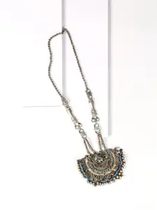 SANGEETA BOOCHRA Women Silver-Toned & Blue Silver Silver-Plated Handcrafted Necklace