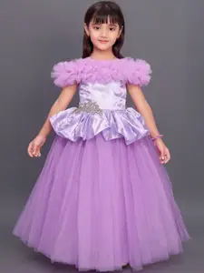 Pink Chick Lavender Satin Maxi Dress