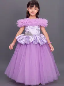 Pink Chick Girls Lavender Satin Maxi Dress