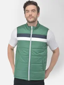 Canary London Men Green White Striped Puffer Jacket