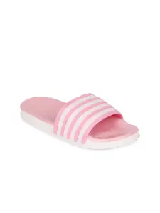 Longwalk Women Pink & White Striped Sliders