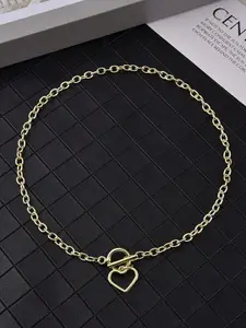 Jewels Galaxy Gold-Plated Heart-Shaped Necklace