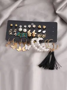 Jewels Galaxy Set of 17 Multicoloured Classic Earrings