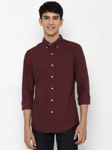 AMERICAN EAGLE OUTFITTERS Men Burgundy Opaque Pure Cotton Casual Shirt