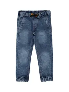 Urbano Juniors Boys Blue Jogger Light Fade Acid Wash Stretchable Jeans