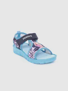 toothless Girls Navy Blue & Pink Frozen Print Sports Sandals