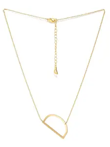 Yellow Chimes Women Gold -toned Stainless Steel Alphabet Letter D Pendant With Chain