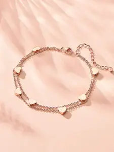 Yellow Chimes Women Rose Gold Rose Gold-Plated Link Bracelet