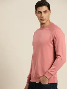 ether Men Pink Solid Sweatshirt