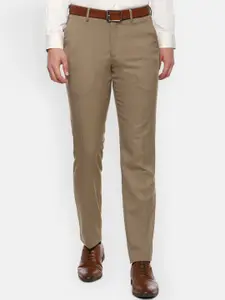 Louis Philippe Men Khaki Slim Fit Formal Trousers