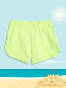 Noh.Voh - SASSAFRAS Kids Fluorescent Green Solid Regular Shorts