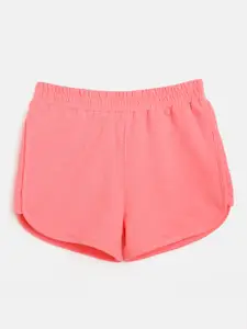 Noh.Voh - SASSAFRAS Kids Noh Voh - SASSAFRAS Kids Girls Fluorescent Pink Solid Regular Shorts