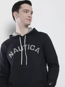 Nautica Men Brand Logo Embroidered Hooded Sweatshirt