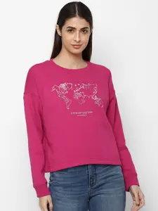 Allen Solly Woman Women Pink Printed Sweatshirt