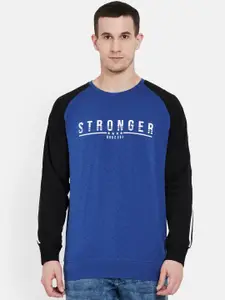 Duke Men Blue Printed Sweatshirt