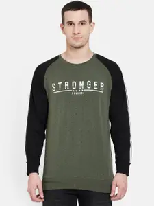 Duke Men Green Printed Sweatshirt