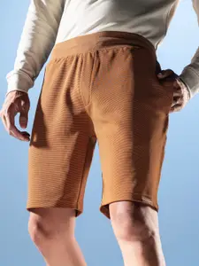 DAMENSCH Men Solid Premium Regular Fit Ottoman Textured Shorts