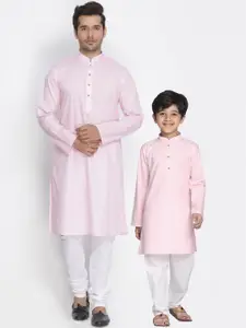 VASTRAMAY Boys Pink Regular Kurta with Pyjamas