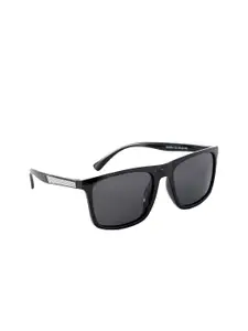 GIO COLLECTION Men Grey Lens & Black Wayfarer Sunglasses with UV Protected Lens-GM10004C02