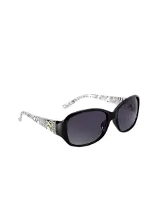 GIO COLLECTION Women Grey Lens & Black Oversized Sunglasses with UV Protected Lens