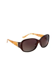 GIO COLLECTION Women Brown Lens & Brown Oversized Sunglasses UV Protected Lens-GM30211C02