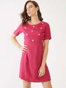 Zink London Pink A-Line Dress