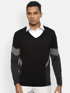 Van Heusen Men Black & Grey Pullover