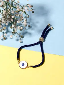 Blueberry Women Navy Blue Gold-Plated Evil Eye Meenakari Bracelet