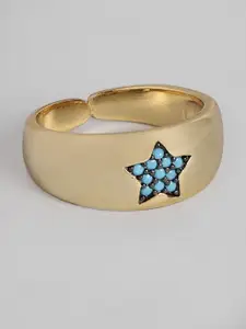 Blueberry Gold Plated Star Detailing Ring