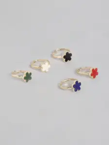 Blueberry Set of 5 Gold Plated Rings
