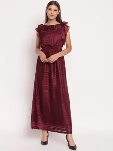 AKIMIA Burgundy Georgette Maxi Dress