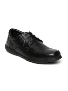 Bata Men Black Leather Semiformal Derby Shoes