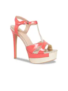 Sole To Soul Pink Platform Peep Toes with Buckles