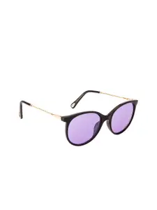 Ted Smith Women Purple Lens & Black Cateye Sunglasses with UV Protected Lens-TS-J10001S_C1