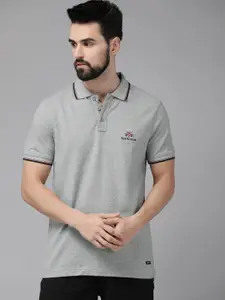 Van Heusen Men Viro Tech Pure Cotton Polo Collar T-shirt