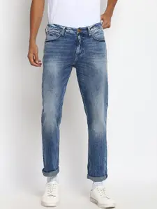 Lee Men Blue Solid Skinny Fit Low Distress Heavy Fade Jeans