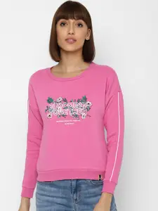 Allen Solly Woman Women Pink Printed Sweatshirt