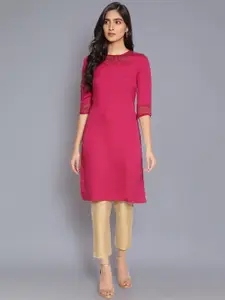 W Women Purple Solid Kurta