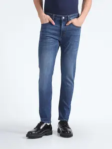 Flying Machine Men Navy Blue Slim Tapered Fit Michael Light Fade Stretchable Jeans