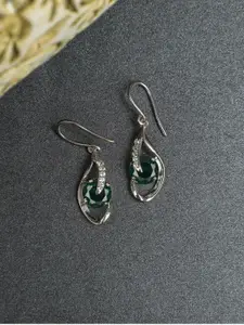 Clara Silver-Toned Rhodium-Plated Contemporary Drop Earrings