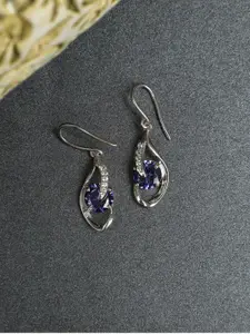 Clara Silver-Toned Rhodium-Plated Contemporary Drop Earrings