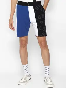 FOREVER 21 Men Blue Colourblocked Cotton Sports Shorts