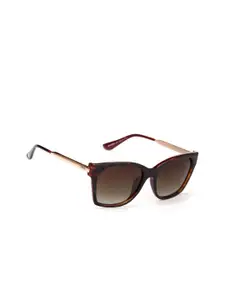 ENRICO Women Brown Lens & Gold-Toned Wayfarer Sunglasses - EN M 2027 C2-Brown