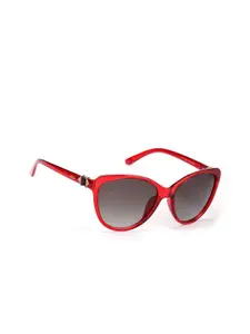 ENRICO Women Grey Lens & Red Cateye Sunglasses - EN P 1033 C2-Grey